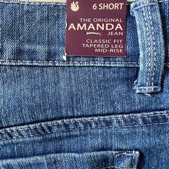 Original Amanda Jeans Classic Fit Tapered Leg Mid-Rise Jeans Size 6 Short NEW - Picture 3 of 6